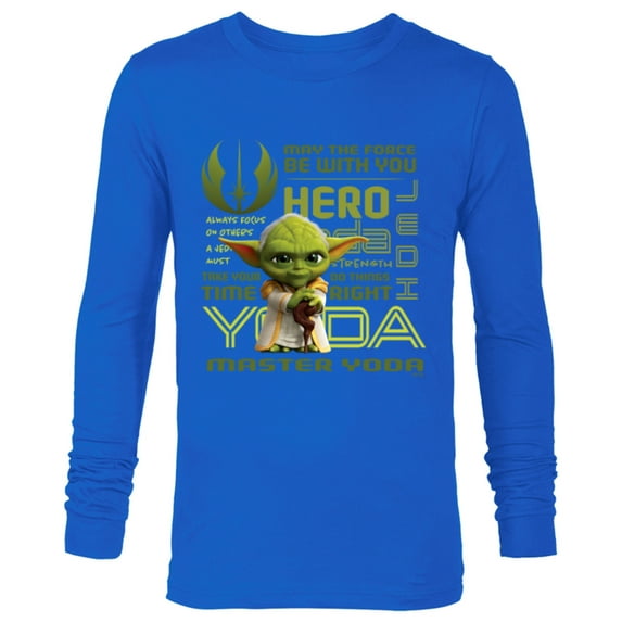Star Wars Young Jedi Adventures Master Yoda Jedi Hero - Long Sleeve T-Shirt for Men - Customized-Navy