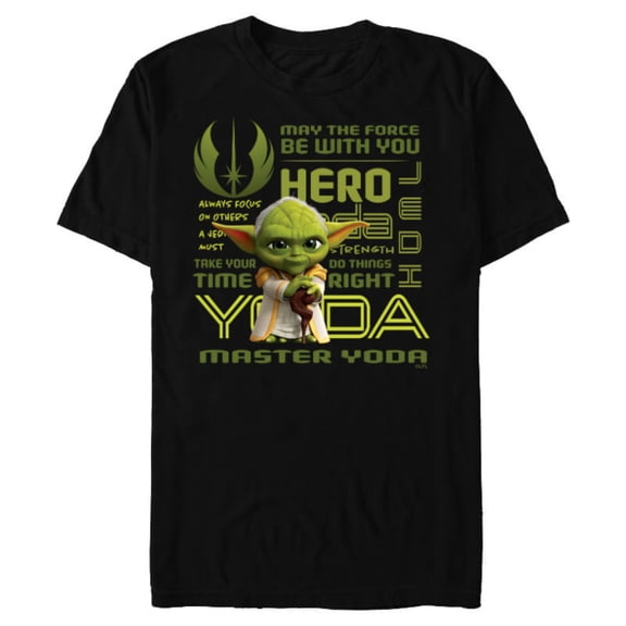 Star Wars Young Jedi Adventures Master Yoda Jedi Hero - Short Sleeve Blended T-Shirt for Adults - Customized-Black