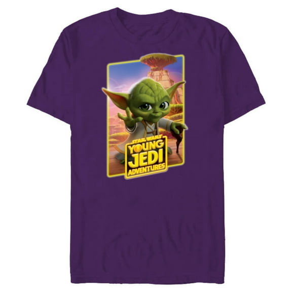 Star Wars Young Jedi Adventures Master Yoda Poster Art - Short Sleeve Blended T-Shirt for Adults - Customized-Purple
