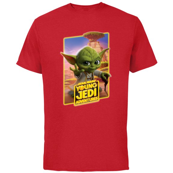Star Wars Young Jedi Adventures Master Yoda Poster Art - Short Sleeve Cotton T-Shirt for Adults - Customized-Red