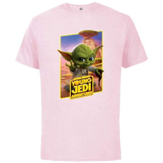 Star Wars Young Jedi Adventures Master Yoda Poster Art - Short Sleeve Cotton T-Shirt for Adults - Customized-Soft Pink