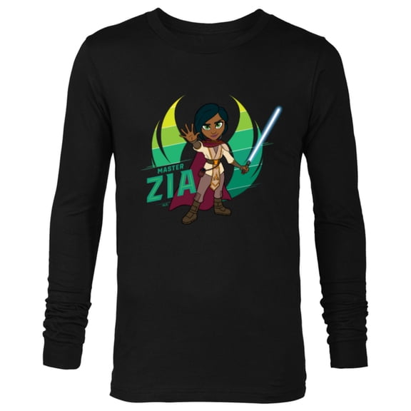 Star Wars Young Jedi Adventures Master Zia & Lightsaber - Long Sleeve T-Shirt for Men - Customized-Black