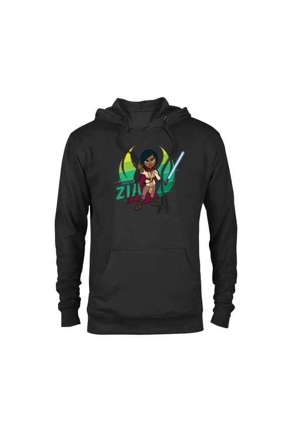 Young Jedi Adventures Master Zia & Lightsaber - Pullover Hoodie for Adults - Customized-Black