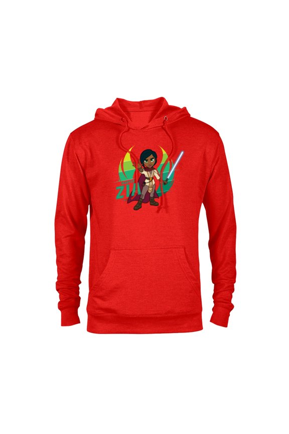 Young Jedi Adventures Master Zia & Lightsaber - Pullover Hoodie for Adults - Customized-Red