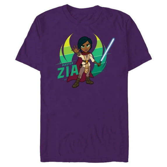 Star Wars Young Jedi Adventures Master Zia & Lightsaber - Short Sleeve Blended T-Shirt for Adults - Customized-Purple