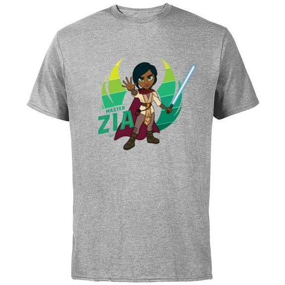Star Wars Young Jedi Adventures Master Zia & Lightsaber - Short Sleeve Cotton T-Shirt for Adults - Customized-Athletic Heather