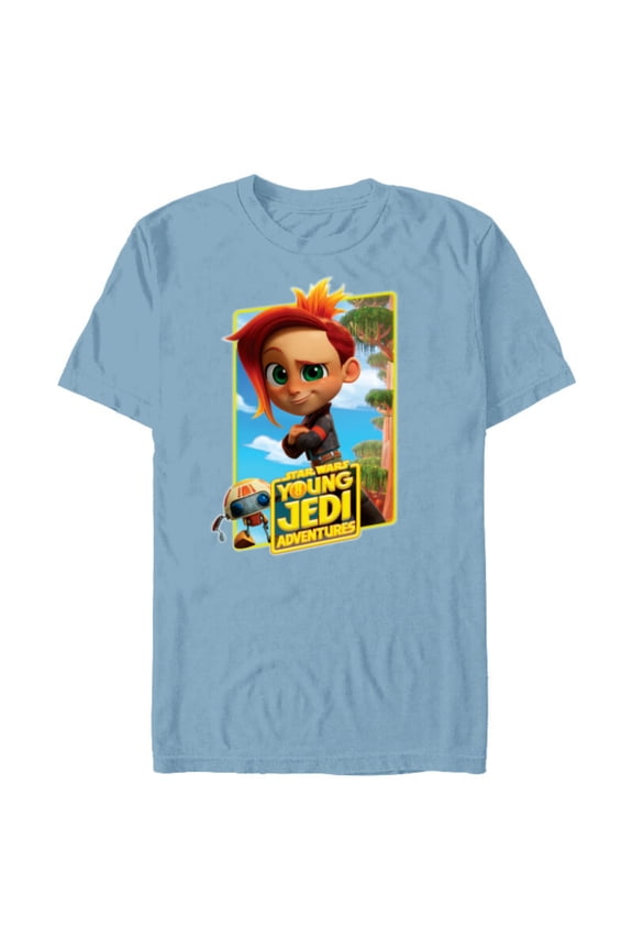 Young Jedi Adventures Nash Durango & RJ-83 Poster - Short Sleeve Blended T-Shirt for Adults - Customized-Ocean Blue