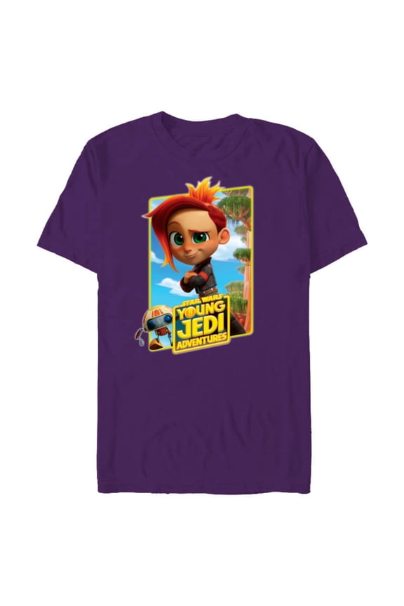 Young Jedi Adventures Nash Durango & RJ-83 Poster - Short Sleeve Blended T-Shirt for Adults - Customized-Purple