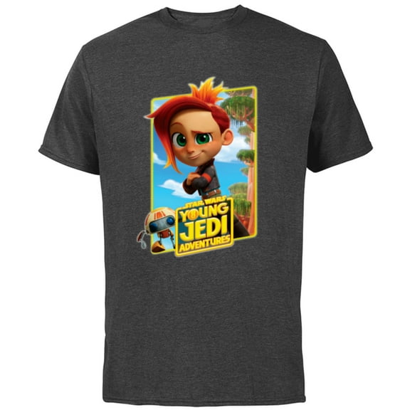 Star Wars Young Jedi Adventures Nash Durango & RJ-83 Poster - Short Sleeve Cotton T-Shirt for Adults - Customized-Charcoal