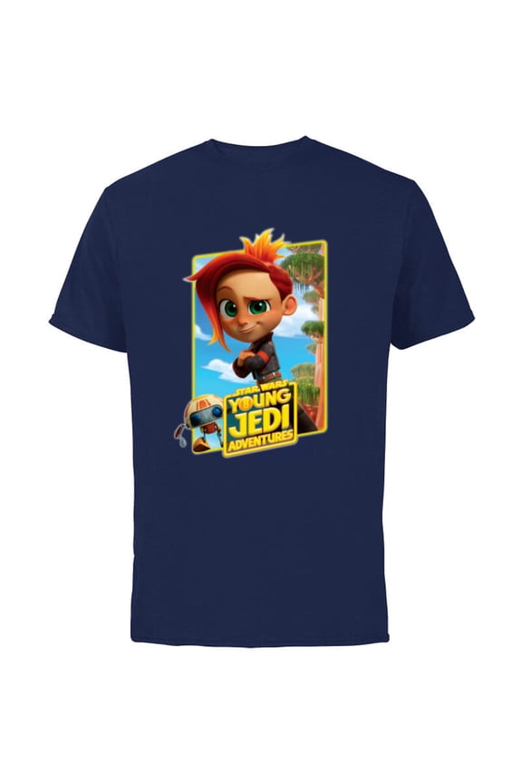 Young Jedi Adventures Nash Durango & RJ-83 Poster - Short Sleeve Cotton T-Shirt for Adults - Customized-Navy