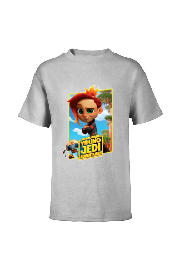 Young Jedi Adventures Nash Durango & RJ-83 Poster - Short Sleeve T-Shirt for Kids - Customized-Athletic Heather