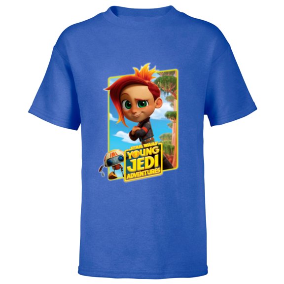Star Wars Young Jedi Adventures Nash Durango & RJ-83 Poster - Short Sleeve T-Shirt for Kids - Customized-Royal