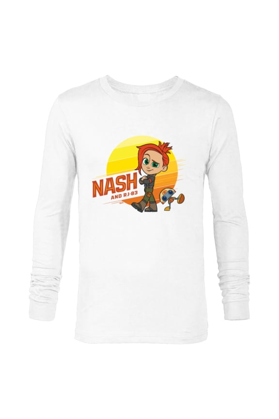 Young Jedi Adventures Nash Durango & RJ-83 Sun - Long Sleeve T-Shirt for Men - Customized-White