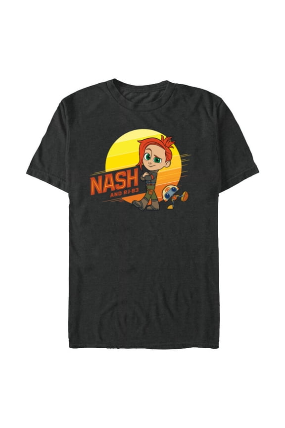 Young Jedi Adventures Nash Durango & RJ-83 Sun - Short Sleeve Blended T-Shirt for Adults - Customized-Dark Heather