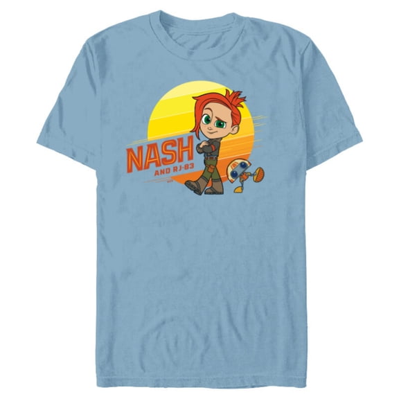 Star Wars Young Jedi Adventures Nash Durango & RJ-83 Sun - Short Sleeve Blended T-Shirt for Adults - Customized-Ocean Blue