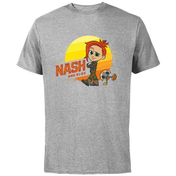 Star Wars Young Jedi Adventures Nash Durango & RJ-83 Sun - Short Sleeve Cotton T-Shirt for Adults - Customized-Athletic Heather
