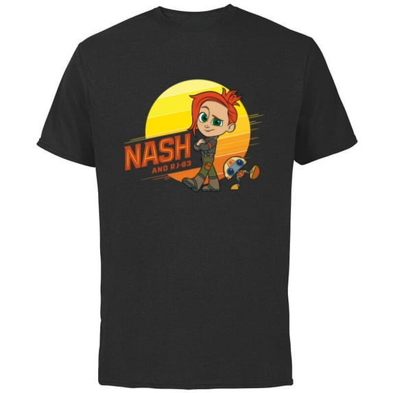 Star Wars Young Jedi Adventures Nash Durango & RJ-83 Sun - Short Sleeve Cotton T-Shirt for Adults - Customized-Black