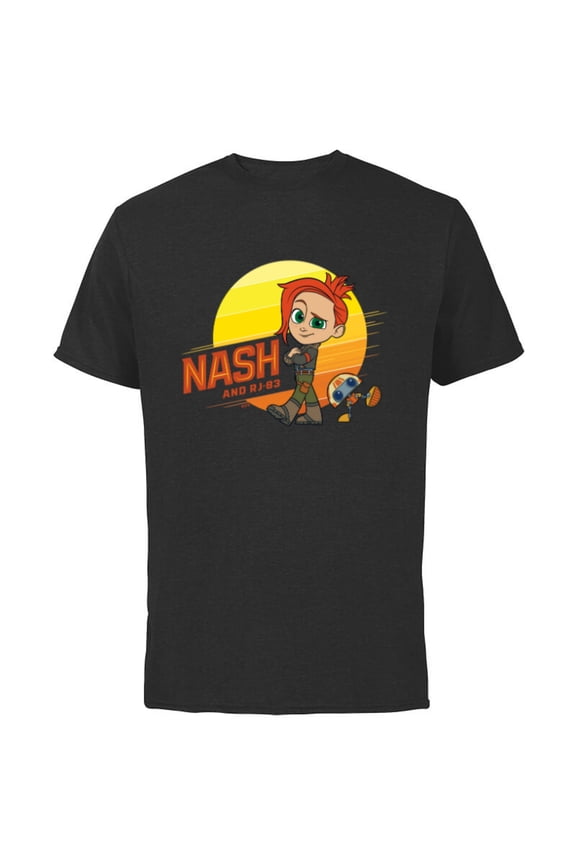 Young Jedi Adventures Nash Durango & RJ-83 Sun - Short Sleeve Cotton T-Shirt for Adults - Customized-Black