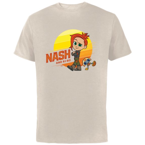 Star Wars Young Jedi Adventures Nash Durango & RJ-83 Sun - Short Sleeve Cotton T-Shirt for Adults - Customized-Natural