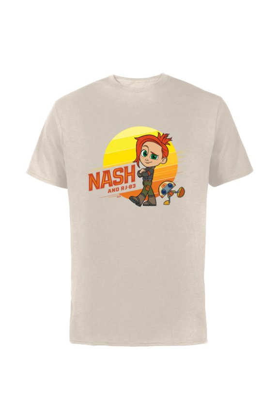Young Jedi Adventures Nash Durango & RJ-83 Sun - Short Sleeve Cotton T-Shirt for Adults - Customized-Natural