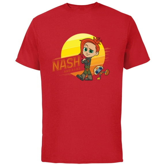 Star Wars Young Jedi Adventures Nash Durango & RJ-83 Sun - Short Sleeve Cotton T-Shirt for Adults - Customized-Red
