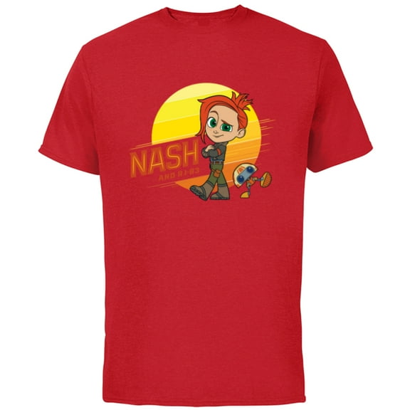 Star Wars Young Jedi Adventures Nash Durango & RJ-83 Sun - Short Sleeve Cotton T-Shirt for Adults - Customized-Red