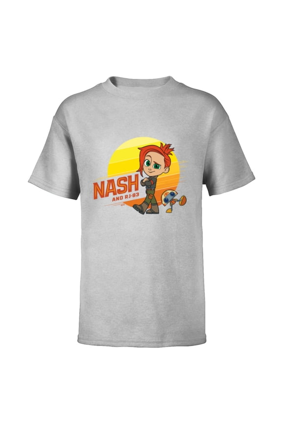 Young Jedi Adventures Nash Durango & RJ-83 Sun - Short Sleeve T-Shirt for Kids - Customized-Athletic Heather
