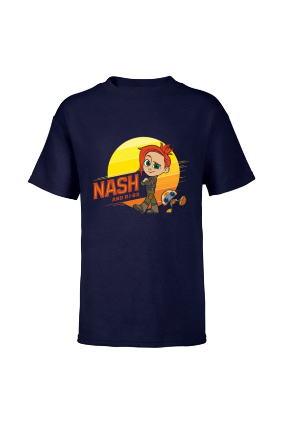 Young Jedi Adventures Nash Durango & RJ-83 Sun - Short Sleeve T-Shirt for Kids - Customized-Navy