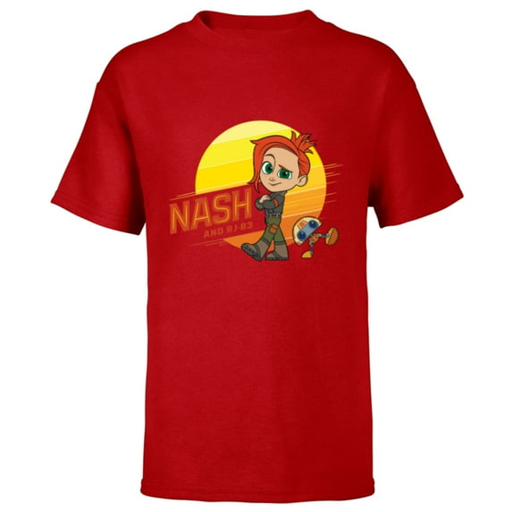 Star Wars Young Jedi Adventures Nash Durango & RJ-83 Sun - Short Sleeve T-Shirt for Kids - Customized-Red