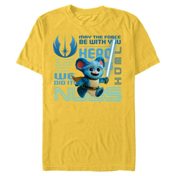 Star Wars Young Jedi Adventures Nubs Jedi Hero & Lightsaber - Short Sleeve Blended T-Shirt for Adults - Customized-Yellow