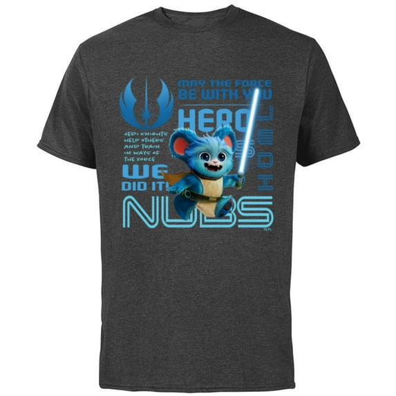 Star Wars Young Jedi Adventures Nubs Jedi Hero & Lightsaber - Short Sleeve Cotton T-Shirt for Adults - Customized-Charcoal