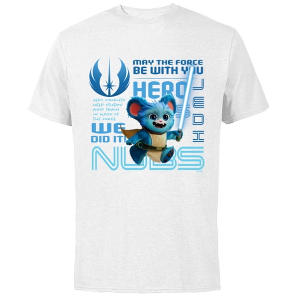 Star Wars Young Jedi Adventures Nubs Jedi Hero & Lightsaber - Short Sleeve Cotton T-Shirt for Adults - Customized-White