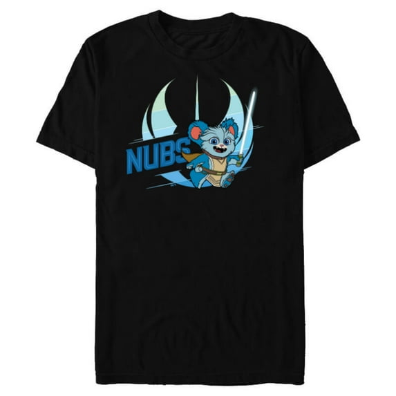 Star Wars Young Jedi Adventures Nubs & Lightsaber - Short Sleeve Blended T-Shirt for Adults - Customized-Black