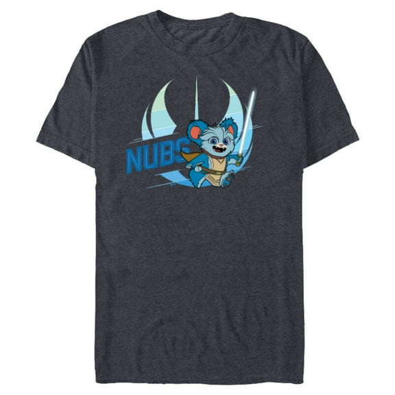 Star Wars Young Jedi Adventures Nubs & Lightsaber - Short Sleeve Blended T-Shirt for Adults - Customized-Navy Heather