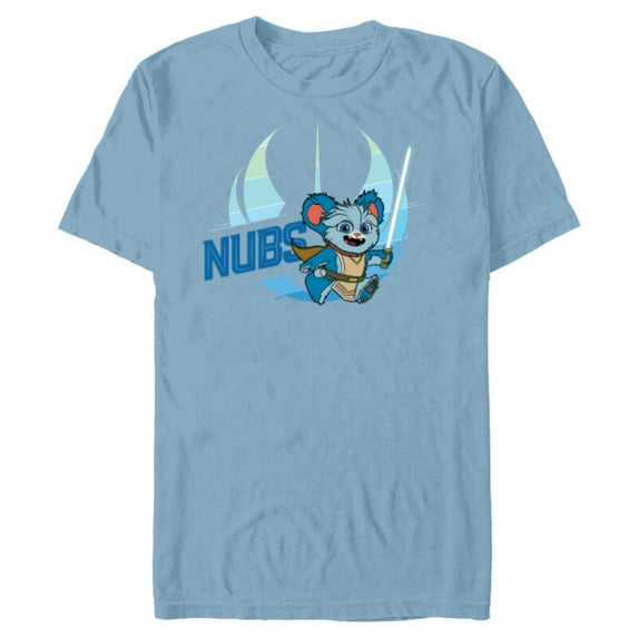 Star Wars Young Jedi Adventures Nubs & Lightsaber - Short Sleeve Blended T-Shirt for Adults - Customized-Ocean Blue
