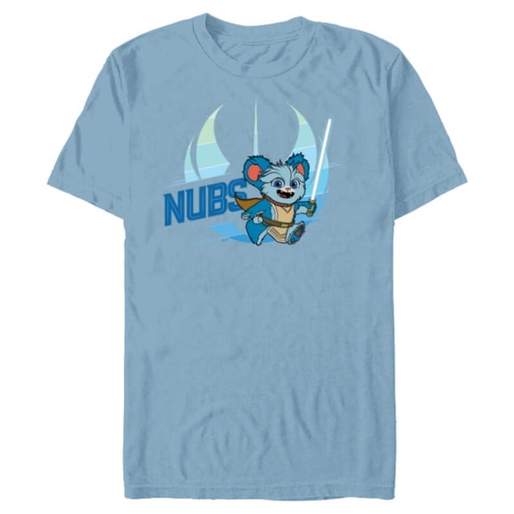 Star Wars Young Jedi Adventures Nubs & Lightsaber - Short Sleeve Blended T-Shirt for Adults - Customized-Ocean Blue