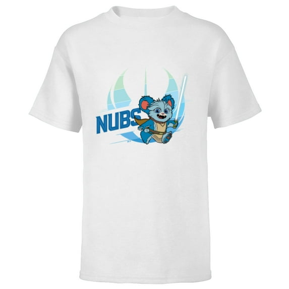 Star Wars Young Jedi Adventures Nubs & Lightsaber - Short Sleeve T-Shirt for Kids - Customized-White