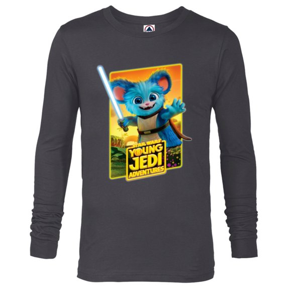Star Wars Young Jedi Adventures Nubs Poster Art - Long Sleeve T-Shirt for Men - Customized-Charcoal Heather