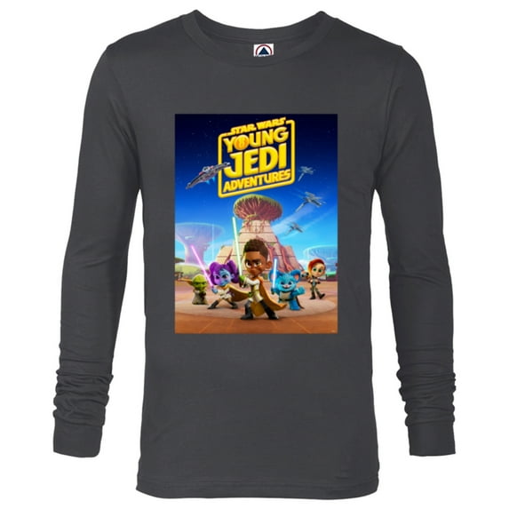 Star Wars Young Jedi Adventures Official Poster Art - Long Sleeve T-Shirt for Men - Customized-Charcoal Heather