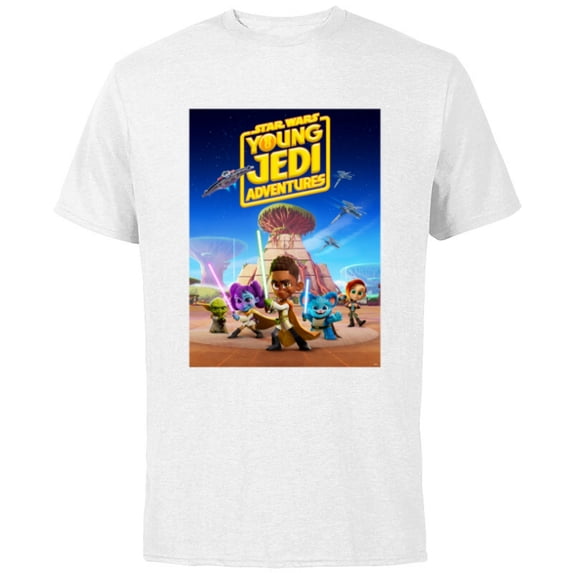 Star Wars Young Jedi Adventures Official Poster Art - Short Sleeve Cotton T-Shirt for Adults - Customized-White