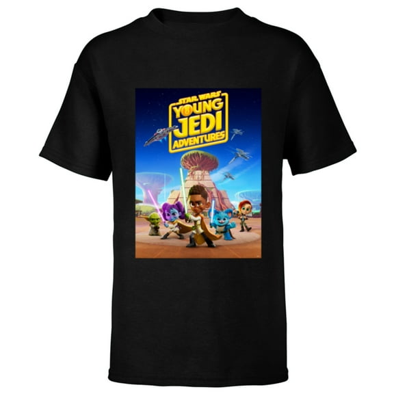 Star Wars Young Jedi Adventures Official Poster Art - Short Sleeve T-Shirt for Kids - Customized-Black