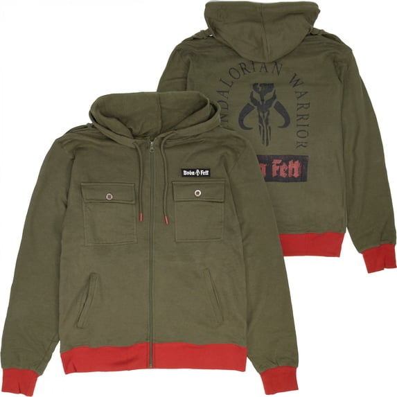 Star Wars 891378-2xlarge The Mandalorian Boba Fett Patch Jacket Hoodie - 2XL