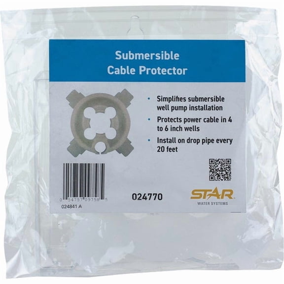 Star Water Cable Guard Well Pump - Plastic, Universal Fit - 4" x 4" x 0.5"