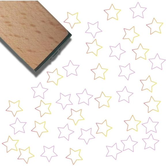 Star Wood Rubber Stamps Mini Natural Wooden Reusable Vintage Cute Decorative Funny Print Journaling Small Seals for Scrapbooking Journal Diary Card Making Planner DIY Letter Craft Supplies 1pc
