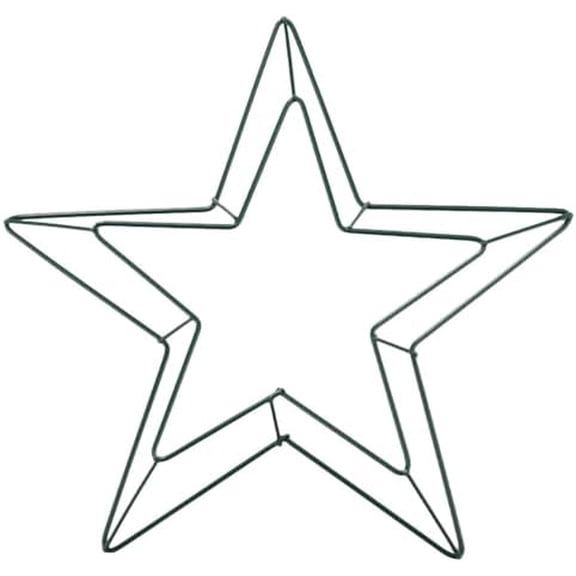 Star Wreath Frame,11.8 Inch Christmas Metal Wire Wreath,Star Shaped Rings,Floral Crafts Hoops for Xmas Birthday New Year Wedding Decorations