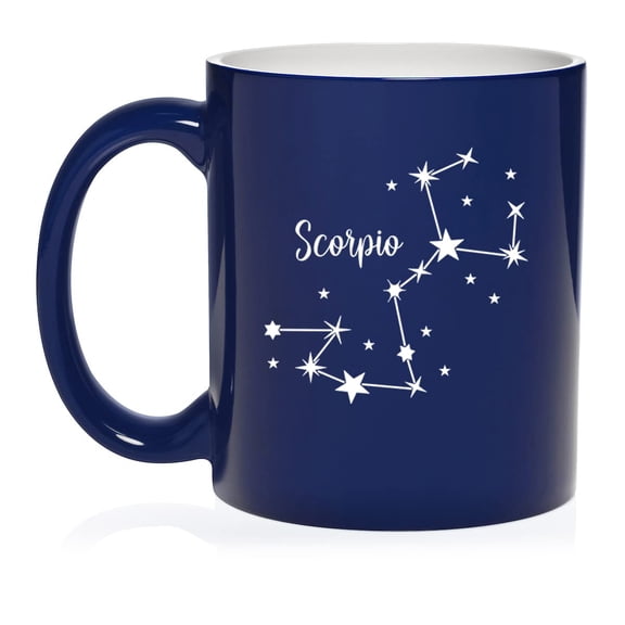 Star Zodiac Horoscope Constellation Ceramic Coffee Mug Tea Cup Gift ((11oz Blue) (Scorpio))