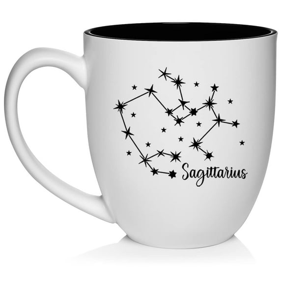 Star Zodiac Horoscope Constellation Ceramic Coffee Mug Tea Cup Gift (16oz White) (Sagittarius)