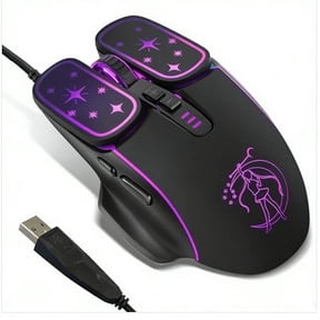 Star and Moon Goddess Mouse 7200 DPI Gaming Mouse MOUSE MICE RGB Competitive Gaming Mouse,Black USB Wired Mouse