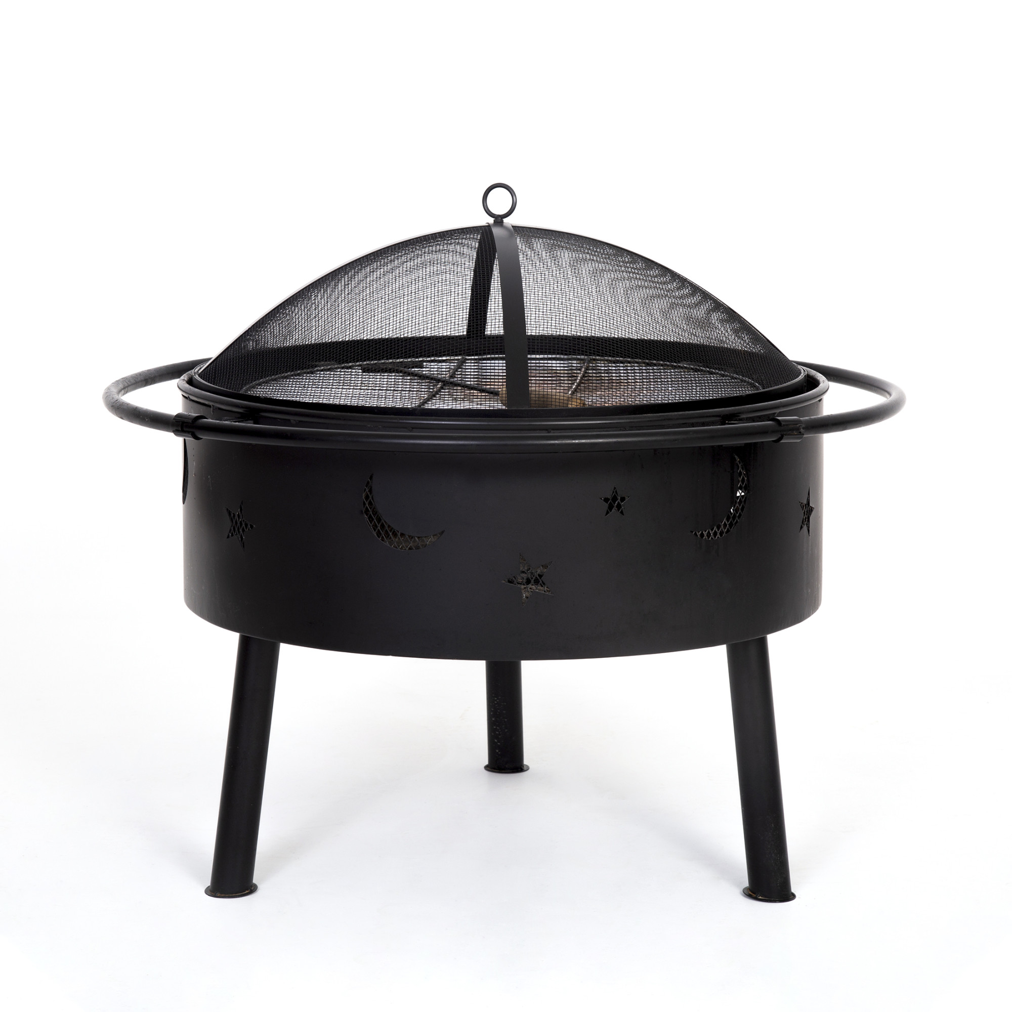 Star and Moon Steel Wood Burning Round Fire Pit - image 1 of 21