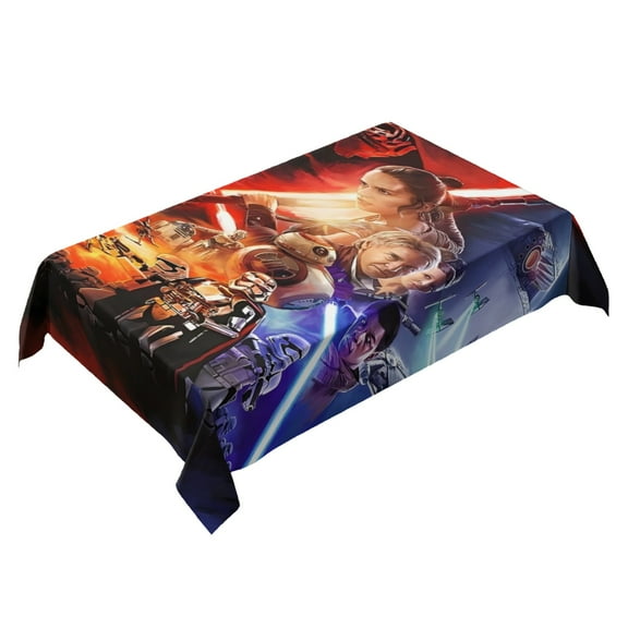 Star and Wars: The Force Awakens square tablecloth has an iconic print, fits most tables, and is easy to care for.55" x 71"140*180cm